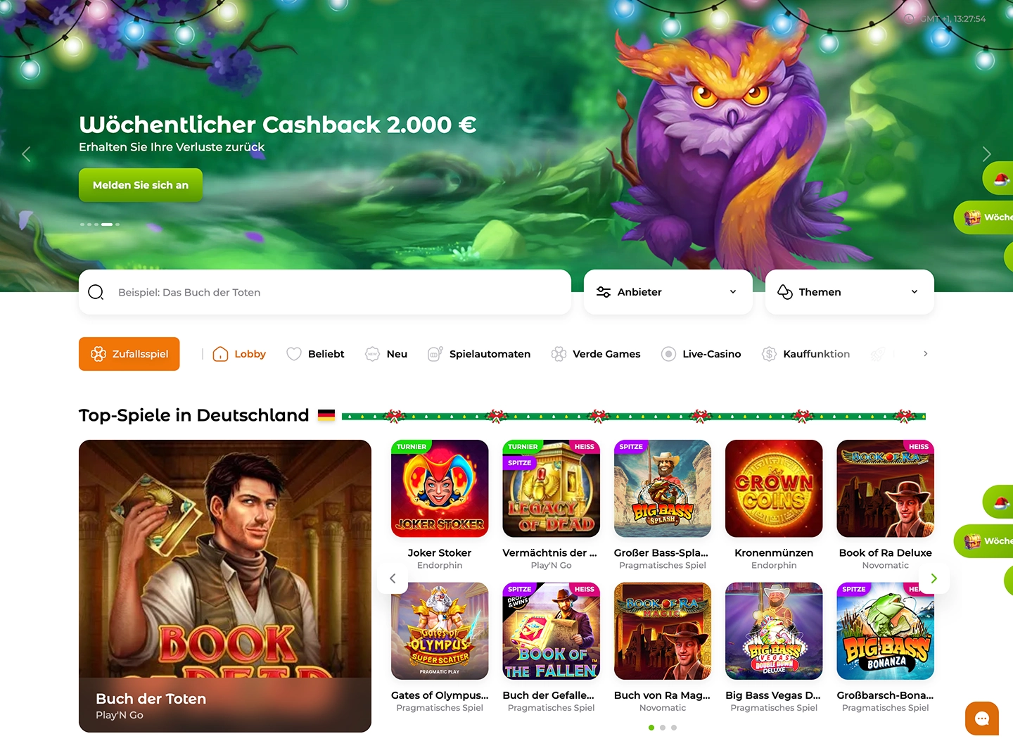 Verde Casino Online Spielothek Spieleauswahl
